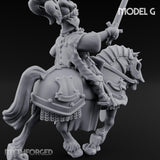 Lance And Sword Charging Human Knight on Horseback G Miniature for Dungeons and Dragons, Pathfinder or other TTRPGs