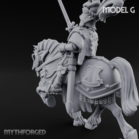 Lance And Sword Charging Human Knight on Horseback G Miniature for Dungeons and Dragons, Pathfinder or other TTRPGs