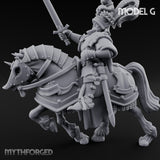 Lance And Sword Charging Human Knight on Horseback G Miniature for Dungeons and Dragons, Pathfinder or other TTRPGs