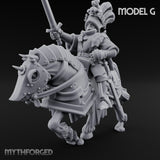 Lance And Sword Charging Human Knight on Horseback G Miniature for Dungeons and Dragons, Pathfinder or other TTRPGs