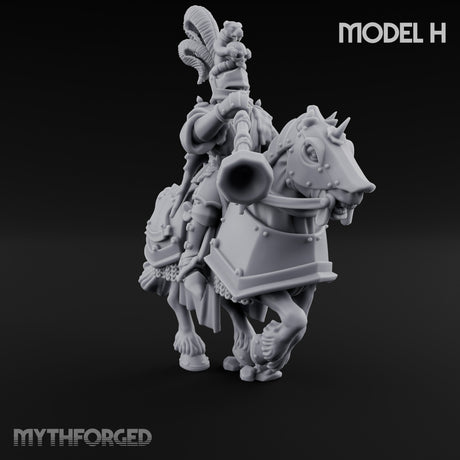 Lance And Sword Charging Human Knight on Horseback H Miniature for Dungeons and Dragons, Pathfinder or other TTRPGs