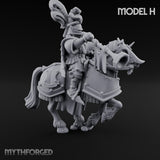 Lance And Sword Charging Human Knight on Horseback H Miniature for Dungeons and Dragons, Pathfinder or other TTRPGs