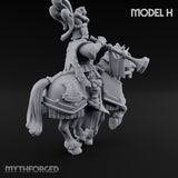 Lance And Sword Charging Human Knight on Horseback H Miniature for Dungeons and Dragons, Pathfinder or other TTRPGs