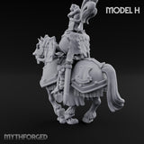 Lance And Sword Charging Human Knight on Horseback H Miniature for Dungeons and Dragons, Pathfinder or other TTRPGs