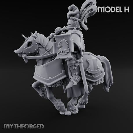 Lance And Sword Charging Human Knight on Horseback H Miniature for Dungeons and Dragons, Pathfinder or other TTRPGs