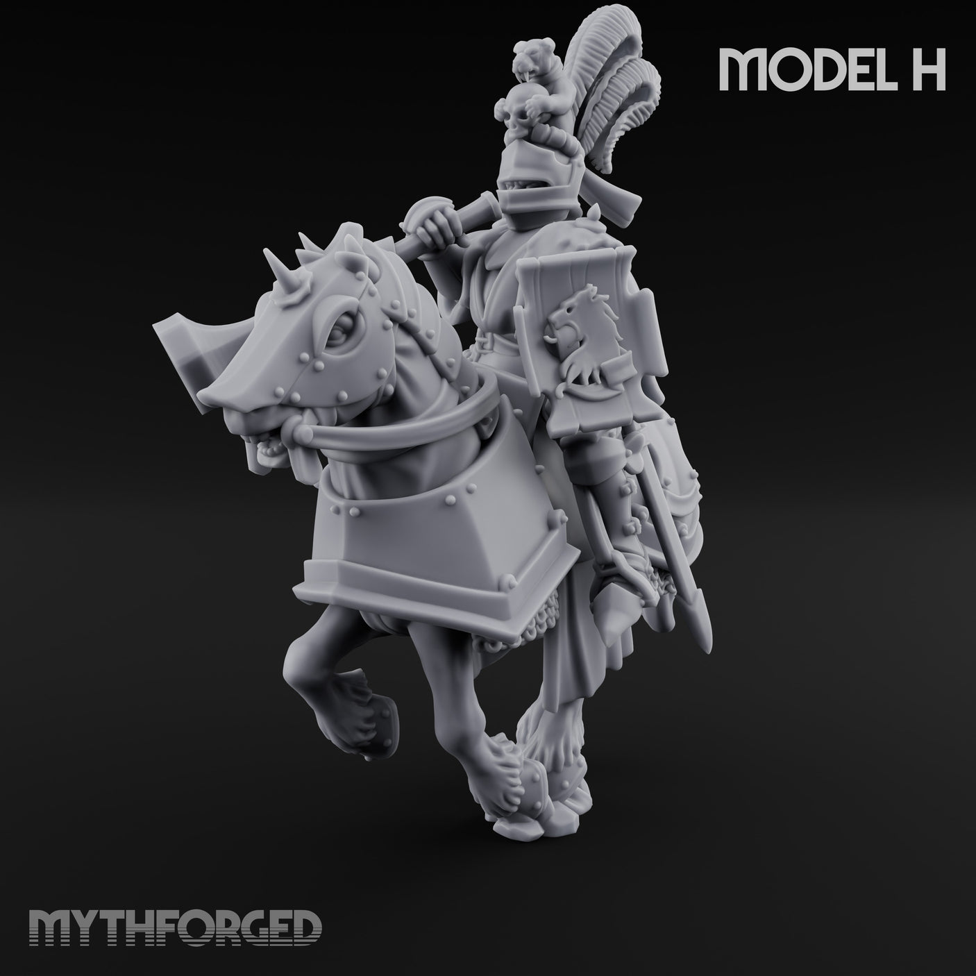 Lance And Sword Charging Human Knight on Horseback H Miniature for Dungeons and Dragons, Pathfinder or other TTRPGs