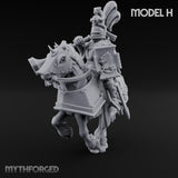 Lance And Sword Charging Human Knight on Horseback H Miniature for Dungeons and Dragons, Pathfinder or other TTRPGs