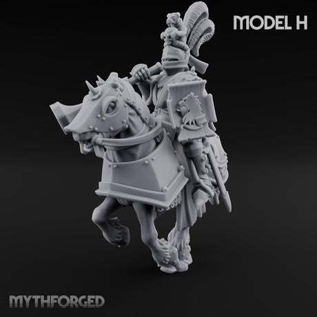 Lance And Sword Charging Human Knight on Horseback H Miniature for Dungeons and Dragons, Pathfinder or other TTRPGs