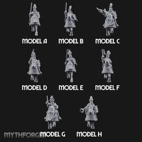 Lance And Sword Charging Human Knights on Horseback Miniature for Dungeons and Dragons, Pathfinder or other TTRPGs