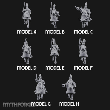 Lance And Sword Charging Human Knights on Horseback Miniature for Dungeons and Dragons, Pathfinder or other TTRPGs