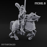 Lance And Sword Charging Human Knights on Horseback Miniature for Dungeons and Dragons, Pathfinder or other TTRPGs
