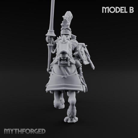 Lance And Sword Charging Human Knights on Horseback Miniature for Dungeons and Dragons, Pathfinder or other TTRPGs