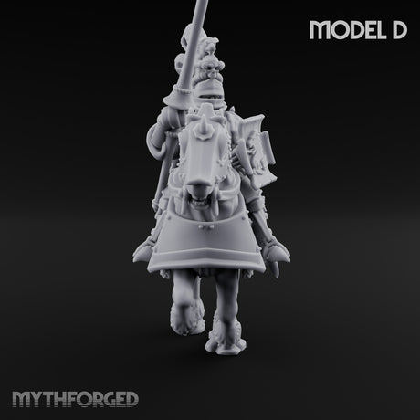 Lance And Sword Charging Human Knights on Horseback Miniature for Dungeons and Dragons, Pathfinder or other TTRPGs