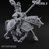 Lance And Sword Charging Human Knights on Horseback Miniature for Dungeons and Dragons, Pathfinder or other TTRPGs