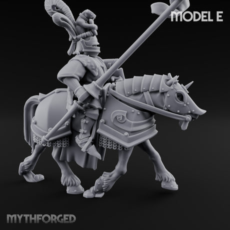 Lance And Sword Charging Human Knights on Horseback Miniature for Dungeons and Dragons, Pathfinder or other TTRPGs