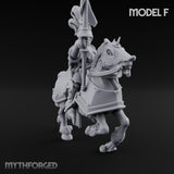 Lance And Sword Charging Human Knights on Horseback Miniature for Dungeons and Dragons, Pathfinder or other TTRPGs
