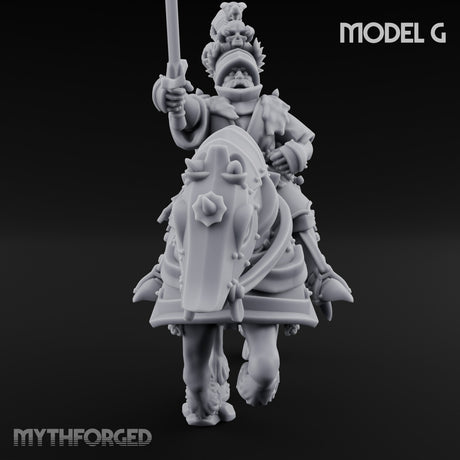 Lance And Sword Charging Human Knights on Horseback Miniature for Dungeons and Dragons, Pathfinder or other TTRPGs