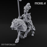Lance Bearing Plumed Helmed Human Knight on Horseback A Miniature for Dungeons and Dragons, Pathfinder or other TTRPGs