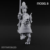 Lance Bearing Plumed Helmed Human Knight on Horseback B Miniature for Dungeons and Dragons, Pathfinder or other TTRPGs