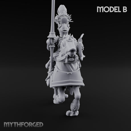 Lance Bearing Plumed Helmed Human Knight on Horseback B Miniature for Dungeons and Dragons, Pathfinder or other TTRPGs