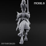 Lance Bearing Plumed Helmed Human Knight on Horseback B Miniature for Dungeons and Dragons, Pathfinder or other TTRPGs