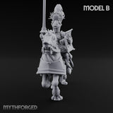 Lance Bearing Plumed Helmed Human Knight on Horseback B Miniature for Dungeons and Dragons, Pathfinder or other TTRPGs