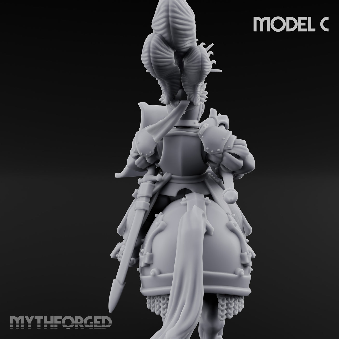 Lance Bearing Plumed Helmed Human Knight on Horseback C Miniature for Dungeons and Dragons, Pathfinder or other TTRPGs