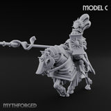 Lance Bearing Plumed Helmed Human Knight on Horseback C Miniature for Dungeons and Dragons, Pathfinder or other TTRPGs