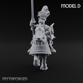 Lance Bearing Plumed Helmed Human Knight on Horseback D Miniature for Dungeons and Dragons, Pathfinder or other TTRPGs