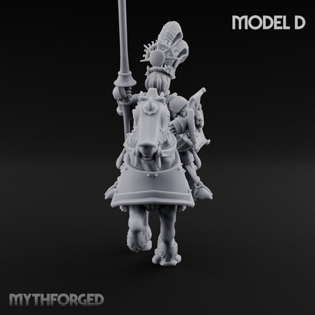 Lance Bearing Plumed Helmed Human Knight on Horseback D Miniature for Dungeons and Dragons, Pathfinder or other TTRPGs