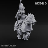 Lance Bearing Plumed Helmed Human Knight on Horseback D Miniature for Dungeons and Dragons, Pathfinder or other TTRPGs