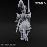 Lance Bearing Plumed Helmed Human Knight on Horseback D Miniature for Dungeons and Dragons, Pathfinder or other TTRPGs