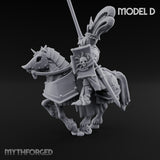 Lance Bearing Plumed Helmed Human Knight on Horseback D Miniature for Dungeons and Dragons, Pathfinder or other TTRPGs