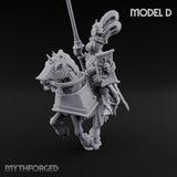Lance Bearing Plumed Helmed Human Knight on Horseback D Miniature for Dungeons and Dragons, Pathfinder or other TTRPGs