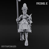 Lance Bearing Plumed Helmed Human Knight on Horseback E Miniature for Dungeons and Dragons, Pathfinder or other TTRPGs