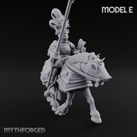 Lance Bearing Plumed Helmed Human Knight on Horseback E Miniature for Dungeons and Dragons, Pathfinder or other TTRPGs