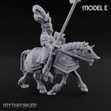 Lance Bearing Plumed Helmed Human Knight on Horseback E Miniature for Dungeons and Dragons, Pathfinder or other TTRPGs