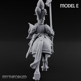 Lance Bearing Plumed Helmed Human Knight on Horseback E Miniature for Dungeons and Dragons, Pathfinder or other TTRPGs