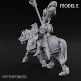 Lance Bearing Plumed Helmed Human Knight on Horseback E Miniature for Dungeons and Dragons, Pathfinder or other TTRPGs