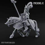 Lance Bearing Plumed Helmed Human Knight on Horseback E Miniature for Dungeons and Dragons, Pathfinder or other TTRPGs