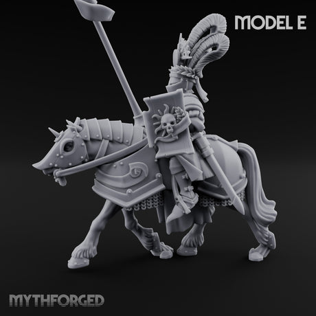 Lance Bearing Plumed Helmed Human Knight on Horseback E Miniature for Dungeons and Dragons, Pathfinder or other TTRPGs