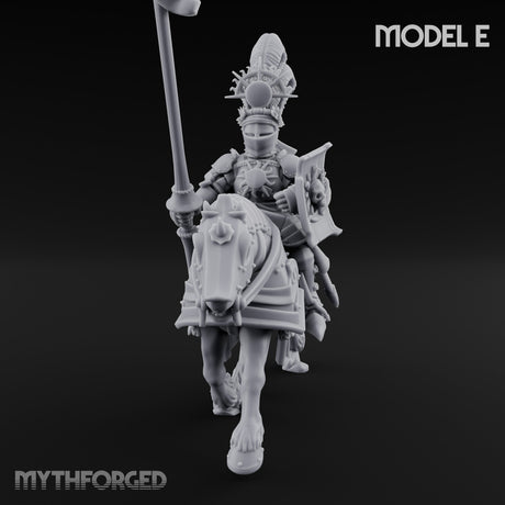 Lance Bearing Plumed Helmed Human Knight on Horseback E Miniature for Dungeons and Dragons, Pathfinder or other TTRPGs