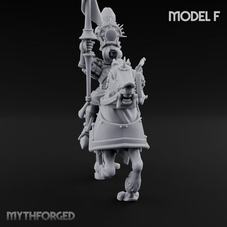 Lance Bearing Plumed Helmed Human Knight on Horseback F Miniature for Dungeons and Dragons, Pathfinder or other TTRPGs