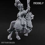 Lance Bearing Plumed Helmed Human Knight on Horseback F Miniature for Dungeons and Dragons, Pathfinder or other TTRPGs