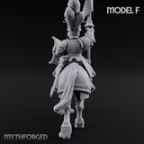 Lance Bearing Plumed Helmed Human Knight on Horseback F Miniature for Dungeons and Dragons, Pathfinder or other TTRPGs
