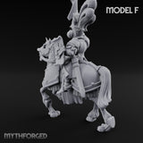 Lance Bearing Plumed Helmed Human Knight on Horseback F Miniature for Dungeons and Dragons, Pathfinder or other TTRPGs
