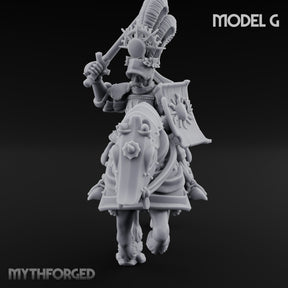 Lance Bearing Plumed Helmed Human Knight on Horseback G Miniature for Dungeons and Dragons, Pathfinder or other TTRPGs