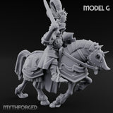 Lance Bearing Plumed Helmed Human Knight on Horseback G Miniature for Dungeons and Dragons, Pathfinder or other TTRPGs