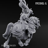 Lance Bearing Plumed Helmed Human Knight on Horseback G Miniature for Dungeons and Dragons, Pathfinder or other TTRPGs