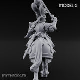 Lance Bearing Plumed Helmed Human Knight on Horseback G Miniature for Dungeons and Dragons, Pathfinder or other TTRPGs